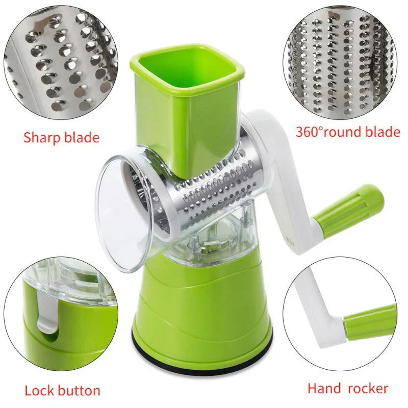 Manual Vegetable Cutter | Multifunctional Rotary Slicer |