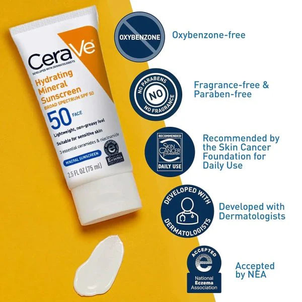 Cerave 4 in 1 Skincare Kit Night Cream Sunblock Serum